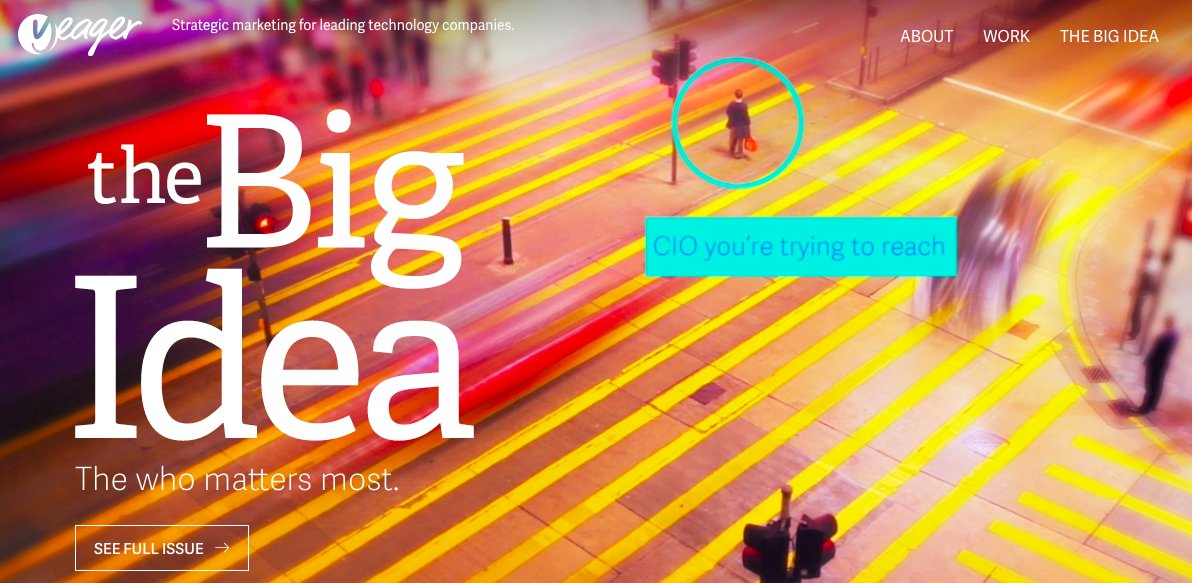 YeagerMarketing's tweet photo. Announcing this month's edition of #theBigIdea from Yeager Marketing. It's the "who" that matters most. #B2B https://t.co/DUMFMQQTwd https://t.co/0gveTsuG7E