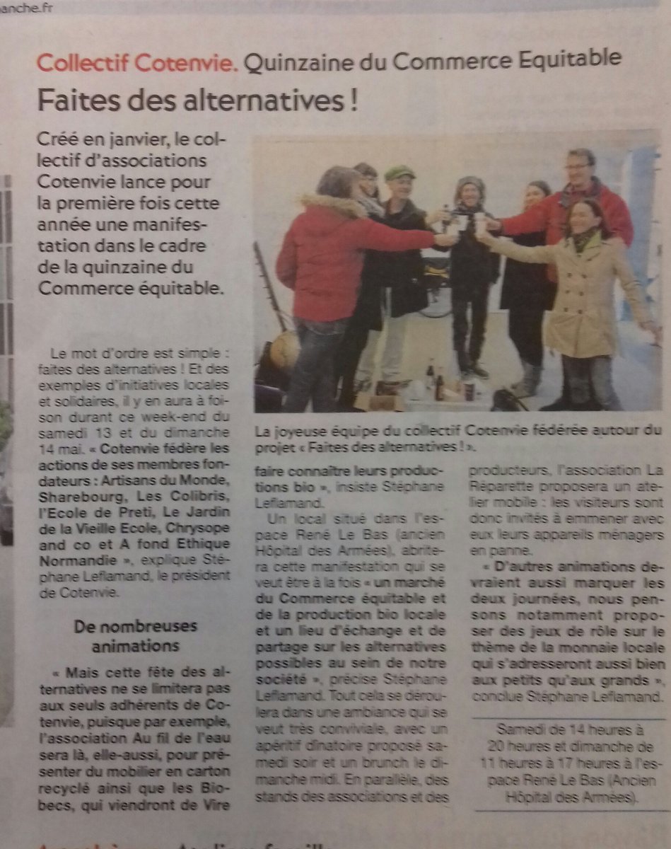 cotenvie50's tweet photo. #alternatives #fairesapart #bienveillance #normandie #cotentin #cherbourg ce week end passez nous voir 😉 https://t.co/stcnsKErXq