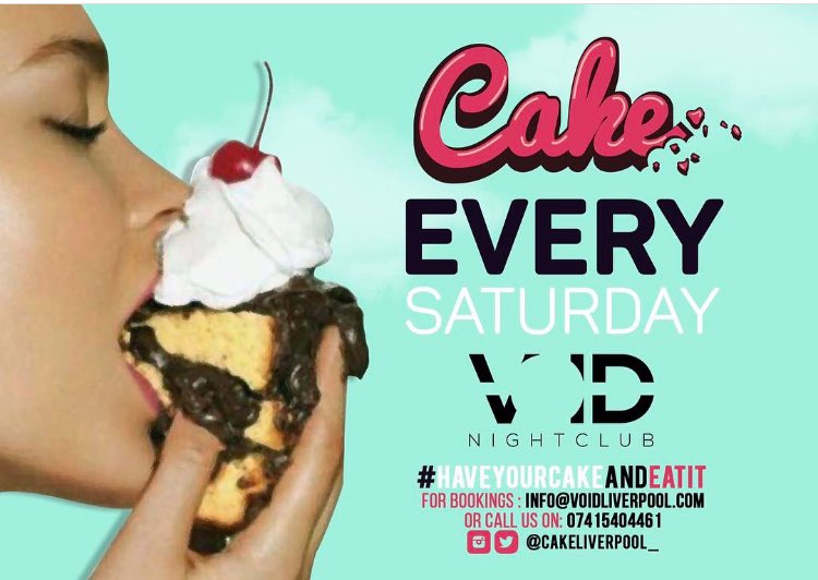 adamramsey1's tweet photo. @cakeliverpool_ 

SATURDAY @void_nightclub 

@deejay_zeke 💃🏻🍾 https://t.co/ALSLVE7QUq