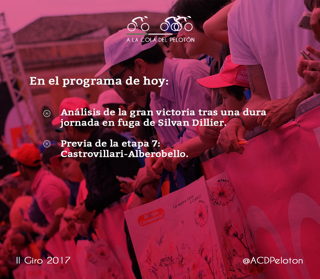 ACDPeloton's tweet photo. ¡De nuevo llega la fuga en este #Giro100! ¡Lo analizamos todo en nuestro programa de hoy!

👉📻 https://t.co/4JQmbsVn0D https://t.co/W37rr7e2Ct