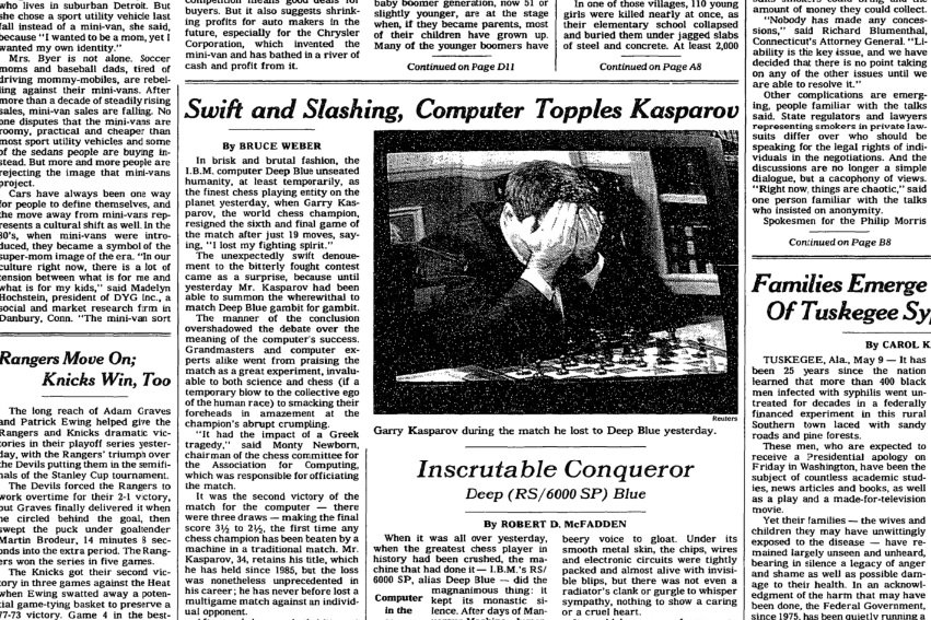 Chess Champion Garry Kasparov Loses to Deep Blue