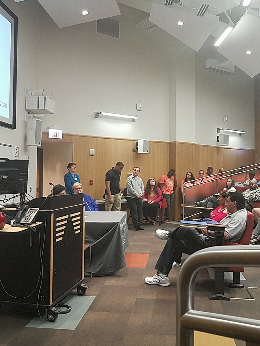New2GSU's tweet photo. Dean of Students, Dr. Aurelio Valente never misses New Student Orientation, but he still seems to enjoy it every time. #New2GSU https://t.co/CTKyyrs7dI