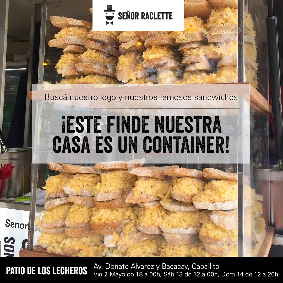 SenorRaclette's tweet photo. #PatioDeLosLecheros 🌪buscá nuestro logo y nuestro exhibidor de quesos 👀🧀🧀🧀 #mmmquesito
#BACapitalGastronómica
#raclette #cheese #comidarica https://t.co/B9rUiBcC1U