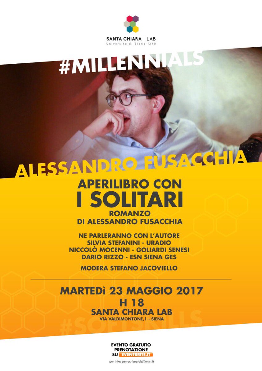 Il 23 maggio a Siena, per incontrare i millennials