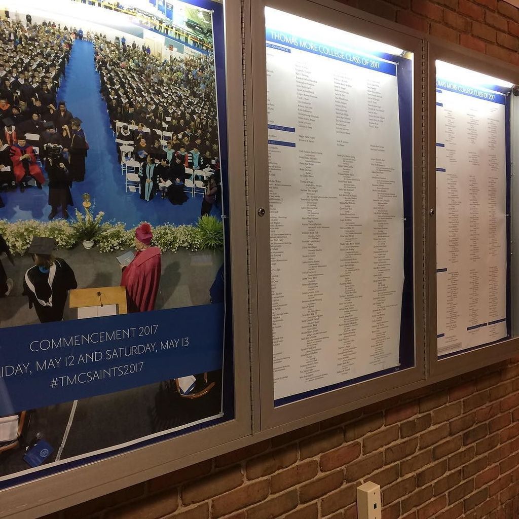 ThomasMoreKY's tweet photo. List of graduates is in its place, congrats Class of 2017! #2017TMCGrad https://t.co/bZWwkoWvA1 https://t.co/SpJHSOO5HY