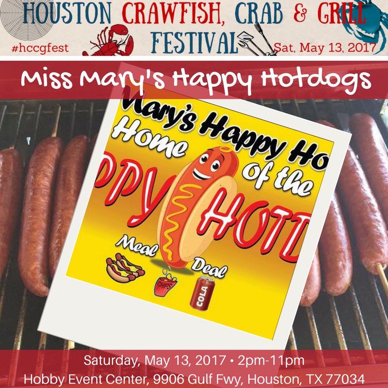 HCCGFest's tweet photo. Miss Mary's Happy Hotdogs is a featured #foodvendor at the #festival this Saturday https://t.co/3VqM7FkkqP #hccgfest #missmaryshappyhotdogs https://t.co/R5Ies33O04