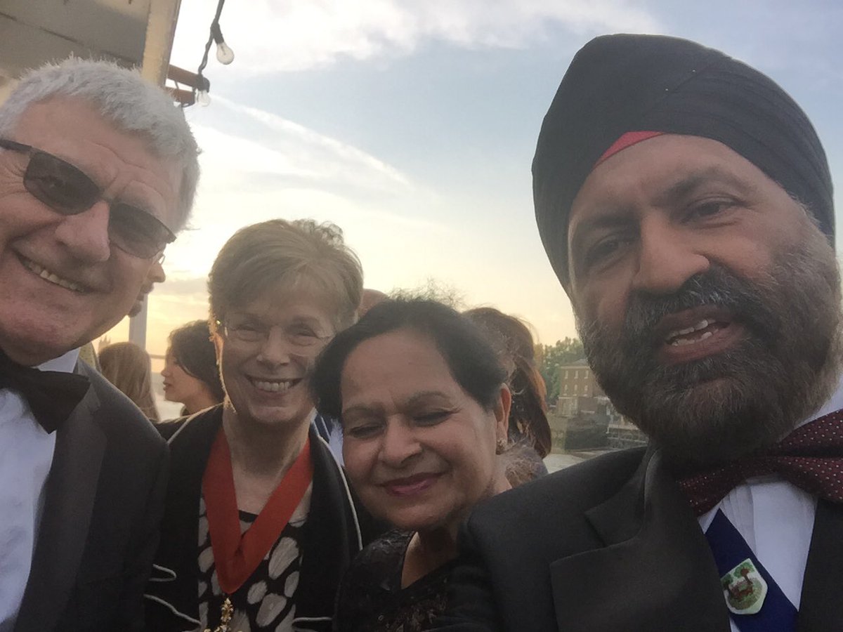 With the ICAEW President, her husband Colin &amp; Satwant on the Dixie Queen on the Thames- London Soc of CA's annual dinner