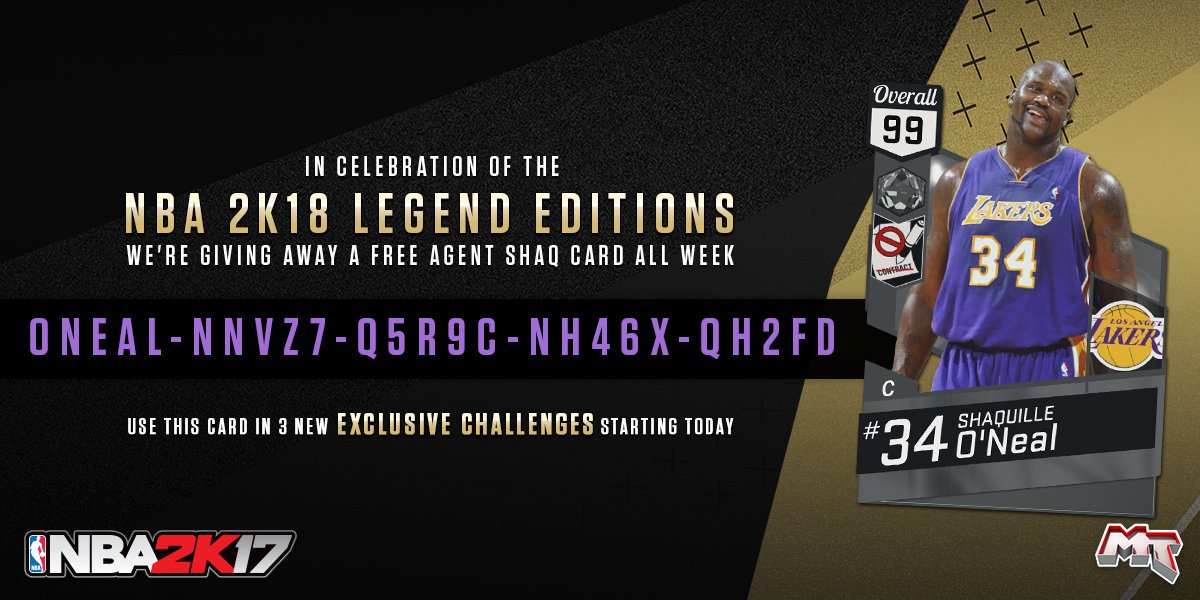 illalskratch's tweet photo. We're giving away a @NBA2K_MyTEAM @SHAQ Free Agent for a week in #NBA2K17! RT, spread... https://t.co/pPkG77k0tO by #SHAQ via @c0nvey https://t.co/XdxfdvBEAe