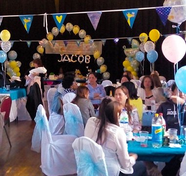 pinkwillowuk's tweet photo. Jacob #christening last weekend @Fearon_Hall Thank you @MegMegbg at loving my wonderful #balloonart #baby #Arches #Columns and #decorations https://t.co/v50022B50g