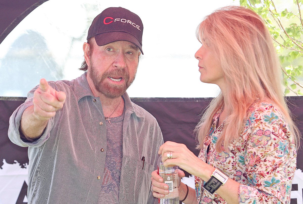 CacheMag's tweet image. Chuck and Gena Norris were in town to promote their bottled water C Force at Maverik