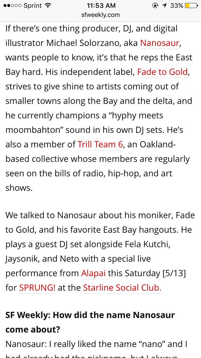 NanosauR's tweet photo. https://t.co/SqivDVEau7 I'm featured in @SFWeekly this week! Read the full article at the link https://t.co/P037atKNk8