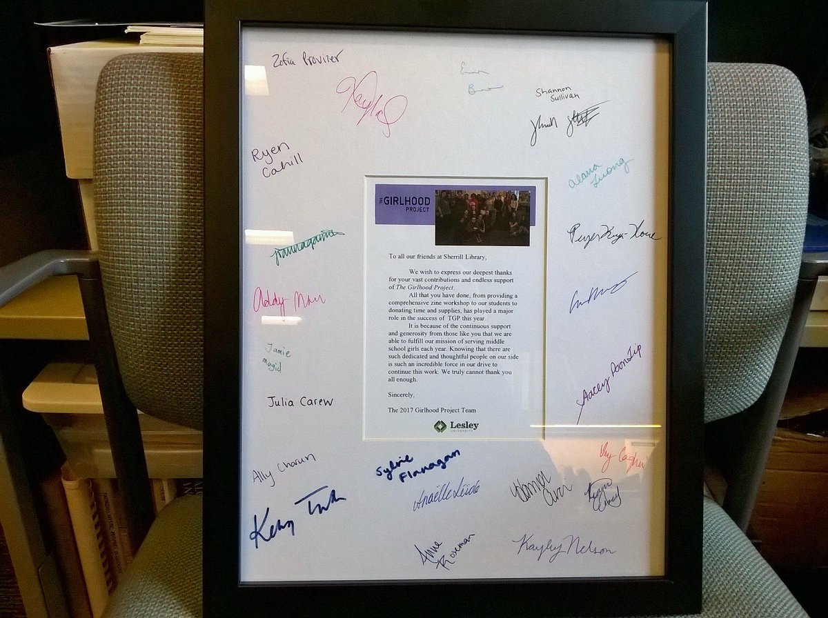 Thank you so much to the wonderful students of <a href="/lesley_u/">Lesley University</a>'s Girlhood Project (<a href="/LesleyUGirlhood/">The Girlhood Project</a>) for this awesome appreciation!
