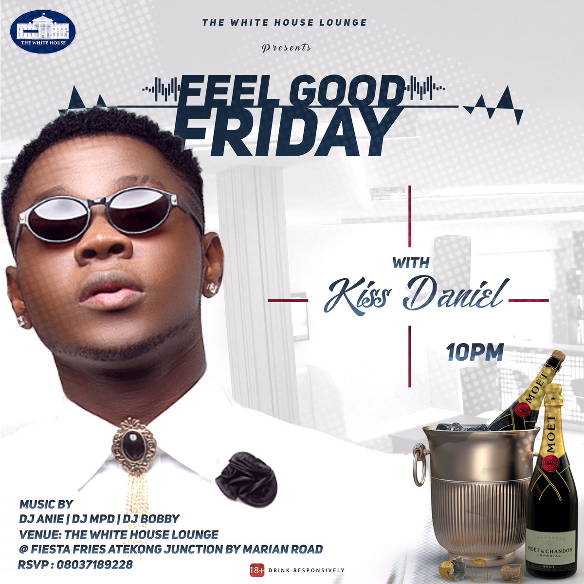 WHlounge's tweet photo. Feel good FIRDAY with @iamkissdaniel 
free drinks and chops for them ladies. TURN UP!!
.
#WHLcalabar https://t.co/pqbZJE1Ttq
