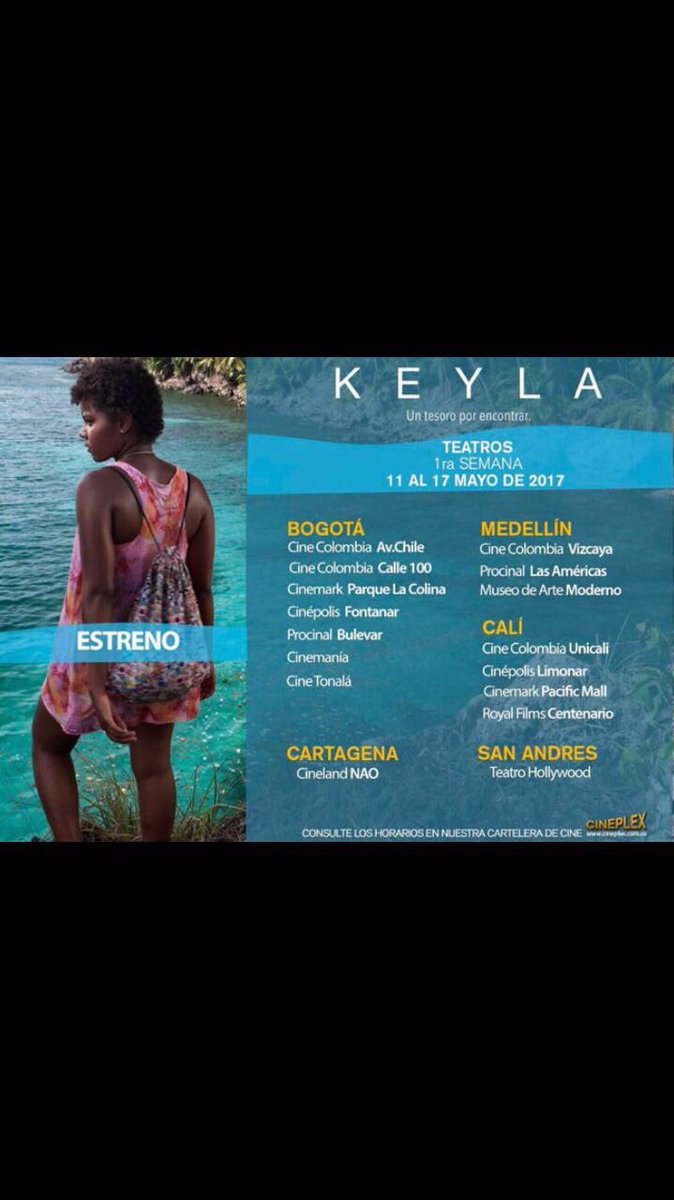yarenasb's tweet photo. Desde hoy pueden ver @Keylaprovidence en cine. Y el sábado en #MásCine nota a su directora. #Yosoycinecolombiano @carolannfiru @RedMasTv https://t.co/pNlVlSyFII