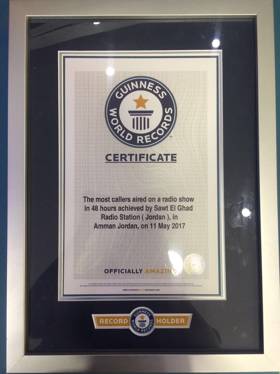 مبروك ل #الاردن و إذاعة صوت الغد ول ديالا و جيسي 
ابدعتوا ونجحتوا واكاد اجزم انه من هون لسنة مش راح تجاوبوا اي تلفون 😂