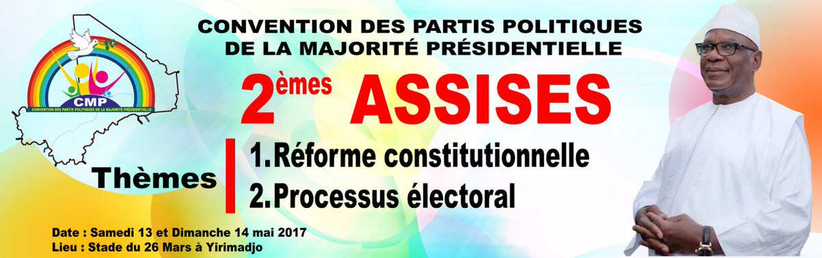 RPM_MALI's tweet photo. 2èmes Assises de la CMP
Thème « réforme constitutionnelle et processus électoral »:
https://t.co/9gwA8HIdWy
#Mali @PresidenceMali https://t.co/Ew1a5dEaIl