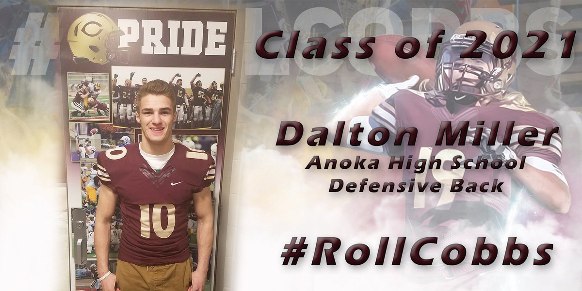 Dalton Miller - DB from <a href="/anokatornadoFB/">AnokaFootball</a> is going to be a dude for the Cobbs. The secondary is going to be fun to watch with this dude. #hawk