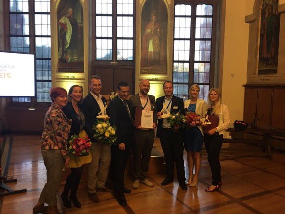 SAFARIFRM's tweet photo. Congratulations to the #fgp17 winners: 1. @CargoSteps, 2. @freiskript 3. #WOLFzentrum 👏👏👏and thank you @WifoeFfm #frankfurt #rheinmainrocks https://t.co/yKg42othid