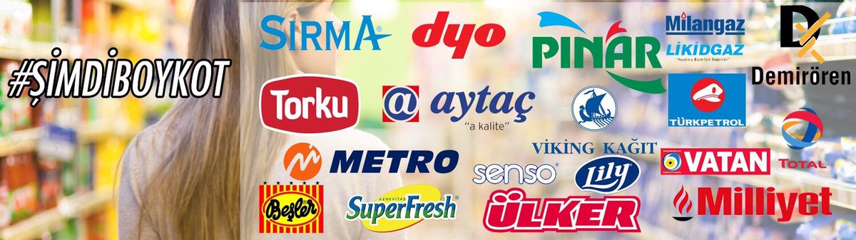Güncel boykot listesine ek;
<a href="/Migros_Turkiye/">Migros Türkiye</a> 
<a href="/n11com/">n11com</a> 
<a href="/McDonaldsTR/">McDonald's Türkiye</a> 
<a href="/DominosTR/">Domino's TR</a>