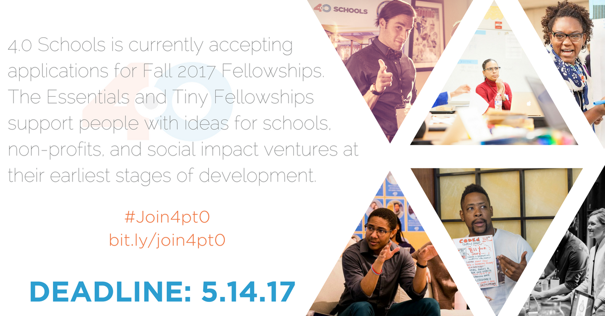 4pt0schools's tweet photo. LAST CALL: We want to support people solving problems in #edu within their community. AppS close 5/14 https://t.co/jNBgLY325q https://t.co/QAGFsjiOGG