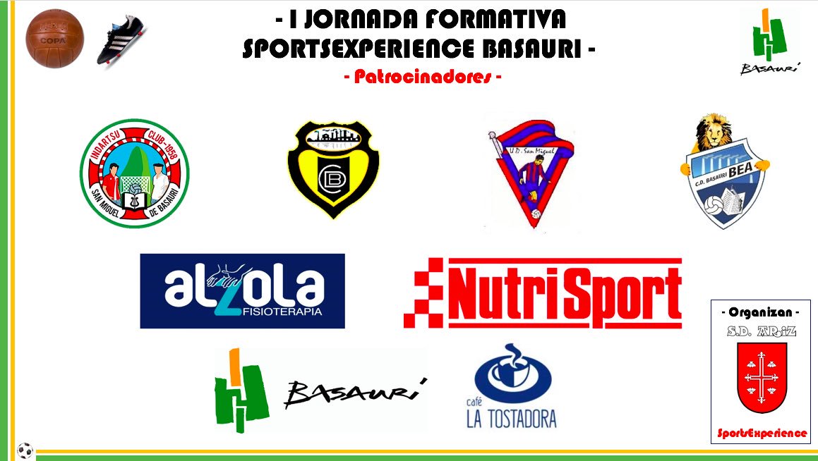 SportsExperience (@spexperience10) on Twitter photo ✅Patrocinadores #SPE17⚽️
<a href="/IndartsuClub/">Indartsu Club</a>
<a href="/cdbasconia/">C.D. Basconia</a>
<a href="/BasaurikoUdala/">Basauriko Udala</a>
<a href="/BasauriBEA/">Basauri B.E.A.</a>
@NutriSport_SA
<a href="/alzola_inaki/">Iñaki Alzola</a>
<a href="/UDSanMiguel/">U.D San Miguel</a>
#LaTostadora
👏👏👏👏 ✅Patrocinadores #SPE17⚽️
<a href="/IndartsuClub/">Indartsu Club</a>
<a href="/cdbasconia/">C.D. Basconia</a>
<a href="/BasaurikoUdala/">Basauriko Udala</a>
<a href="/BasauriBEA/">Basauri B.E.A.</a>
@NutriSport_SA
<a href="/alzola_inaki/">Iñaki Alzola</a>
<a href="/UDSanMiguel/">U.D San Miguel</a>
#LaTostadora
👏👏👏👏