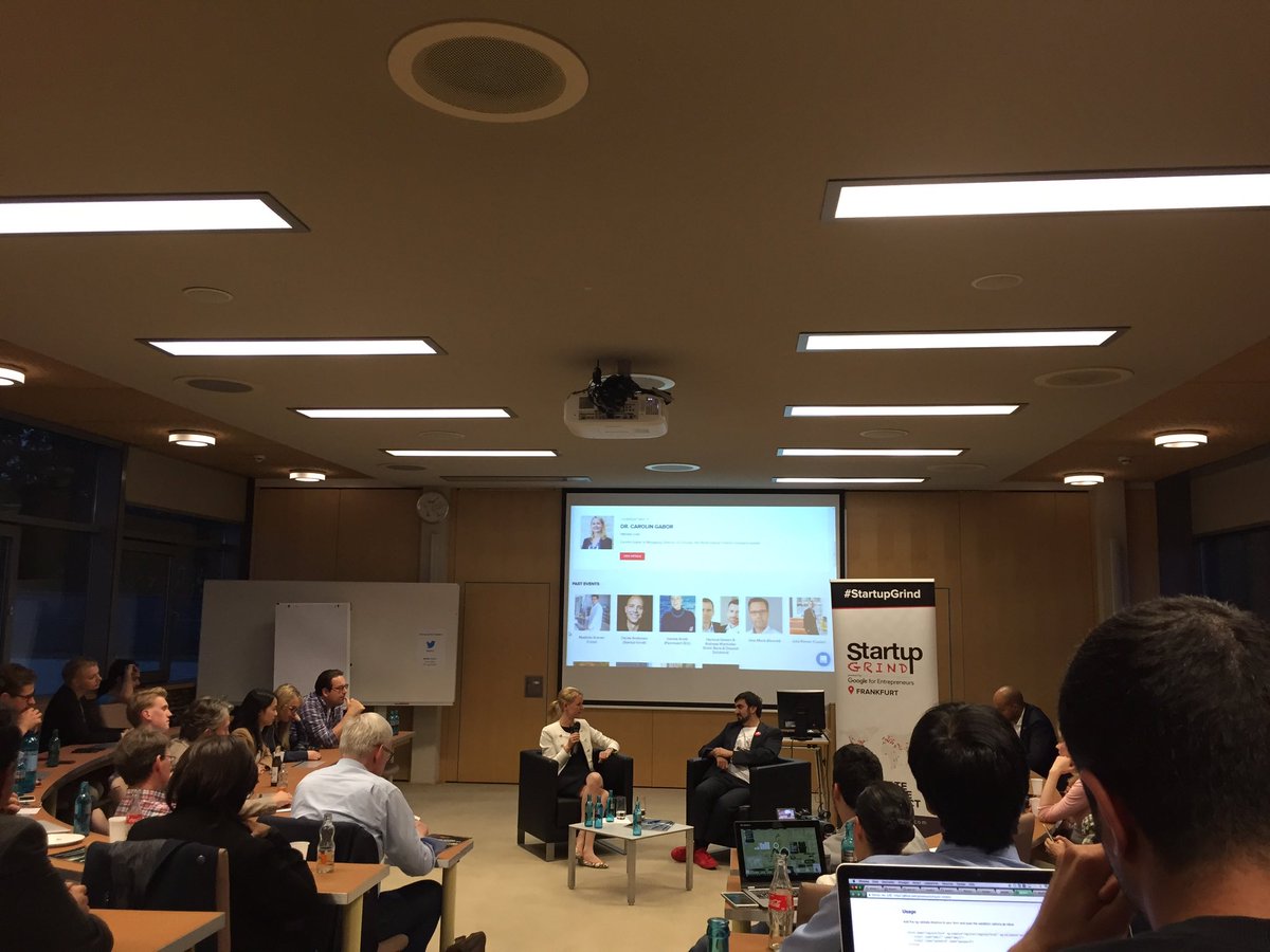SAFARIFRM's tweet photo. What a wonderful fireside chat with @CarolinGabor (@FinLeap) at @StartupGrindFra! #SGF11 #StartupGrind https://t.co/jBUwqi8k0p
