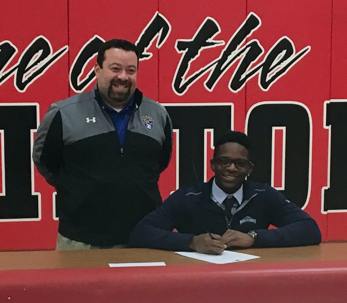 BKHoCoSports's tweet photo. Congrats to @GlenelgSports @mobeka_guy for officially signing to play at @MountAthletics next fall. SIGNING GALLERY: https://t.co/3mEVmYwxlZ https://t.co/0ovwLOsOK9