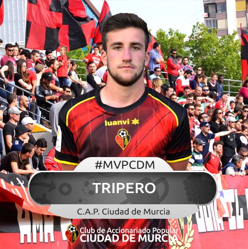 CiudadDeMurcia's tweet photo. /MVP CDM/

El jugador #MVPCDM de la jornada 37 con vuestros votos es Tripero. Increíble como se ha ganado el cariño de la afición 🙌

¡Crack! https://t.co/qKicq8sigd