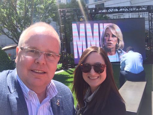 kevcuster's tweet photo. ASU/GSV, Great progress for our companies, and had protesters, Betsy Devos all in one event. @catchoninc @ArcCD https://t.co/npearG0DJ8