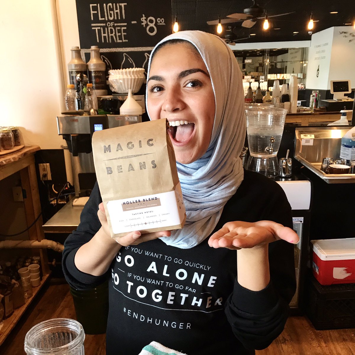 ChocolateHoller's tweet photo. New Holler Blend bags are in from @MagicBeansRoast ! #coffeeeeeeeee https://t.co/DaL44gfUh1