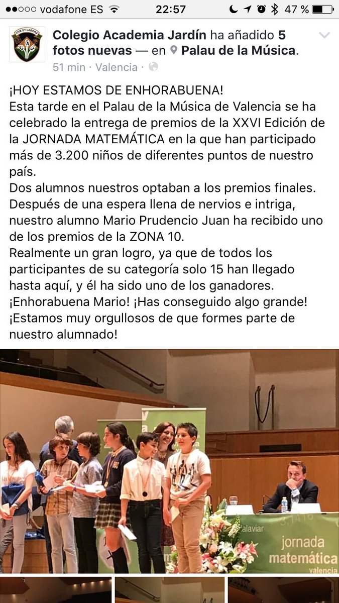 apacaj's tweet photo. #enhorabuena 👏👏 a nuestros participantes del @Colegio_Jardin del @GrupoSorolla en la #jmv2017 https://t.co/jaFxEAA7QX https://t.co/wq0kXMt788