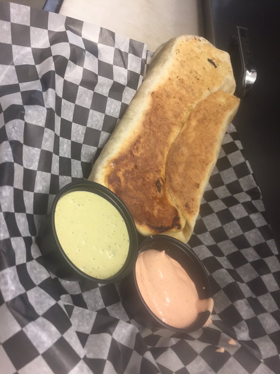 ' our burrito is served with two in house made sauces - come on you know you want it 🌯 #yum #munchies 🚨👑🚨👽