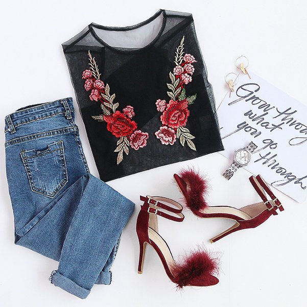 ROMWESHOP's tweet photo. The see-through obsession. 🌹
https://t.co/Ifh9FAhmkw
#Romwe #OOTD #Mothersday #Black #EmbroideredRose #Applique #SheerMesh #Top https://t.co/lo04u3vh7S