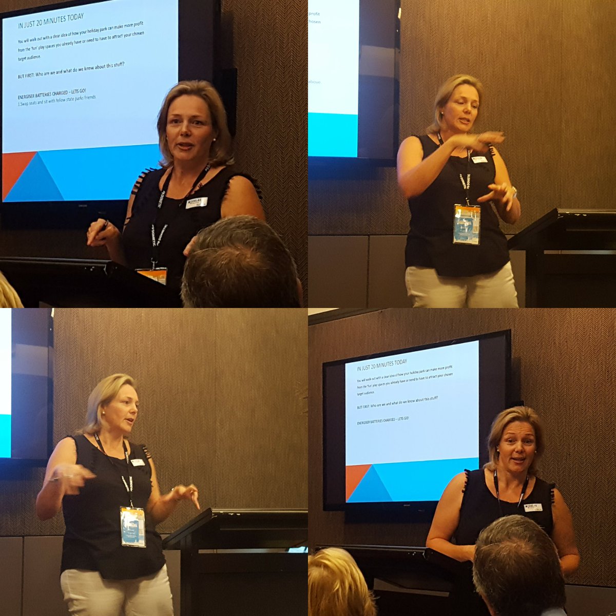 caravanwithkids's tweet photo. Sonja from @AusPumptrack sharing some MAGIC about fun stuff available for #caravanparks @CaravanIndustry #caravanconf #modularpumptrack https://t.co/ARdDZcKGN5