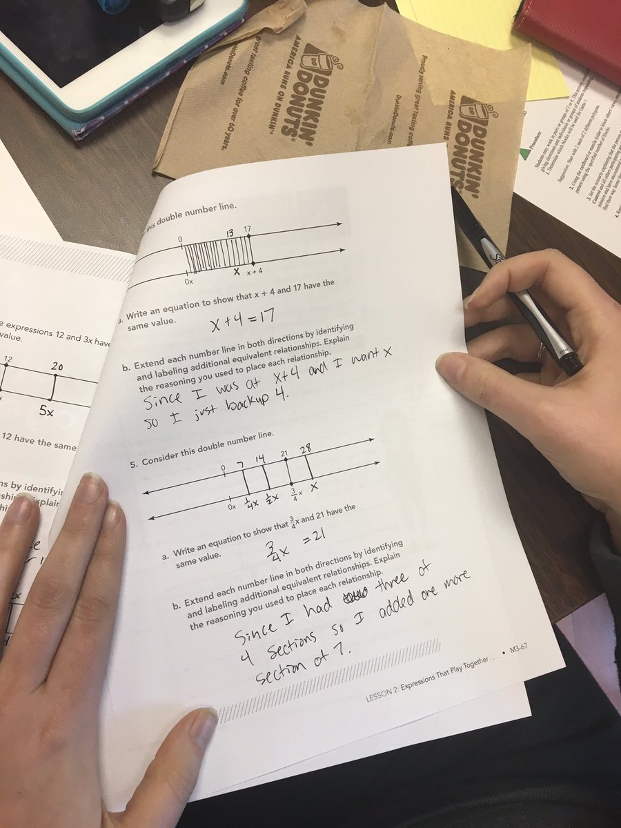 CmartinCassie's tweet photo. Solving equations on a double # line! TN teacher can't wait for the new @carnegielearn MS math book #lovemyjob https://t.co/Ew10Gi2s13