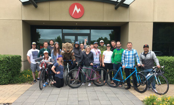 Marmot's tweet photo. We're celebrating bike to work week here at Marmot! Hope you're having as much fun this week as we are #marmotforlife https://t.co/7HCG3hUMtR