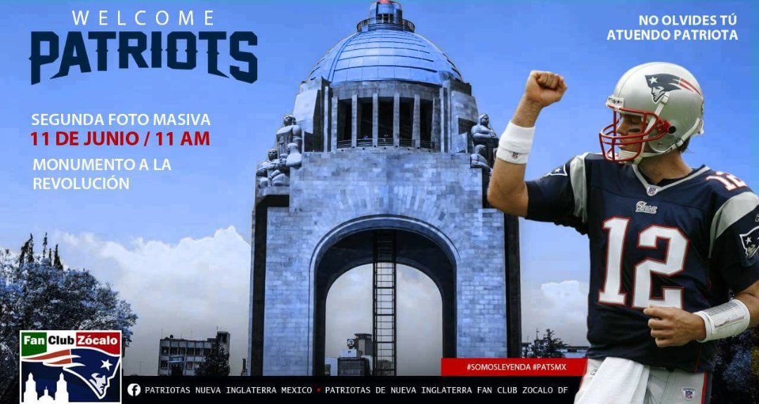 patsclubfans's tweet photo. Te esperamos a vivir la experiencia Fan Pats ZOCALO, segunda foto debienvenida a nuestro equipo #PatriotsEnMexico #WelcomePatsMX #PatsLetsGo https://t.co/gioCe6l8vp