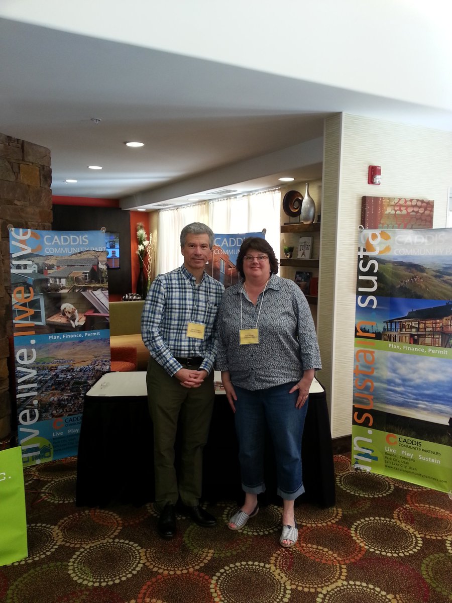 CaddisPC's tweet photo. Jesús representing CCP @ the Utah NAHRO Conference, pic w/ Tara Rollins (Exec Director UT Housing Coalition) https://t.co/DXgNfsOB2O