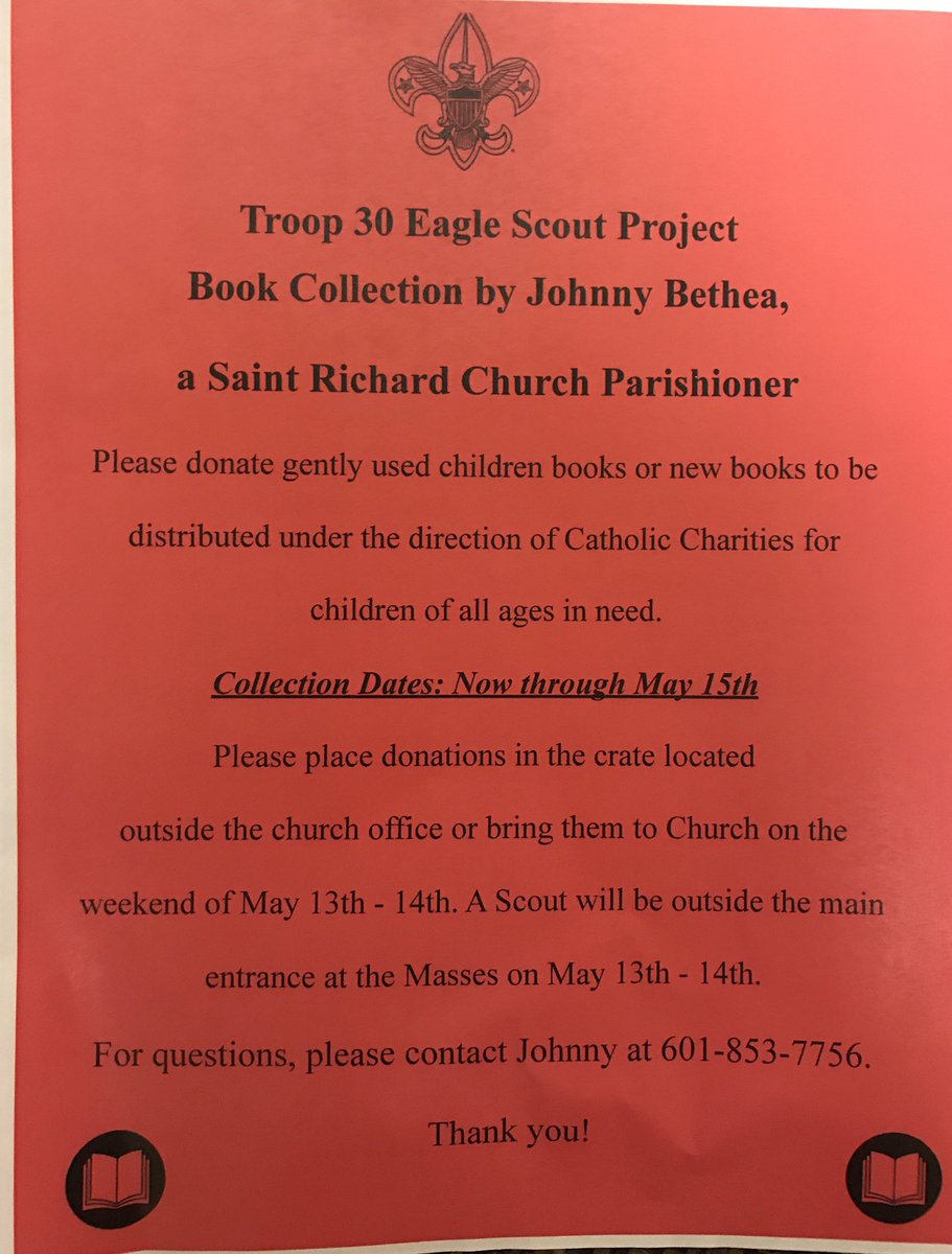 FaithLifeStRich's tweet photo. Help Faith Life member Johnny Bethea collect children's books for his Eagle Scout project! https://t.co/oPfWHHXZoq