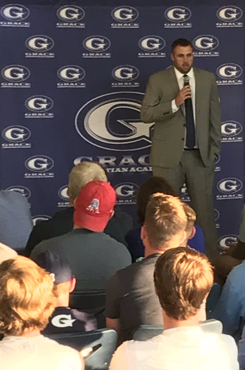 @GCABasketball New HC & Director of Basketball Operations @Coach_Clifford makes debut in front of Players & Parents. #FutureIsBig&Bright