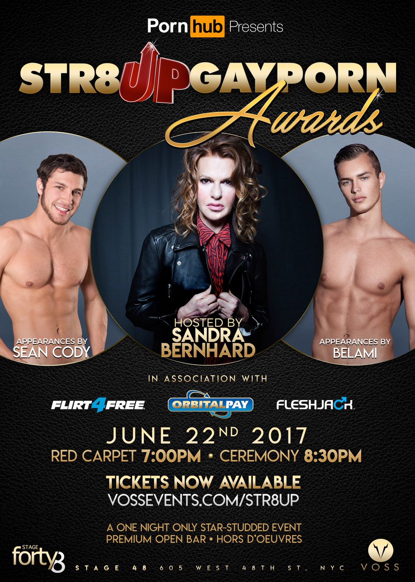 Excited to be working with <a href="/str8upgayporn/">Str8UpGayPorn</a> on the <a href="/Str8UpGayAwards/">Str8UpGayPorn Awards</a> hosted by the fabulous <a href="/SandraBernhard/">Sandra Bernhard</a>! Tickets at VossEvents.com