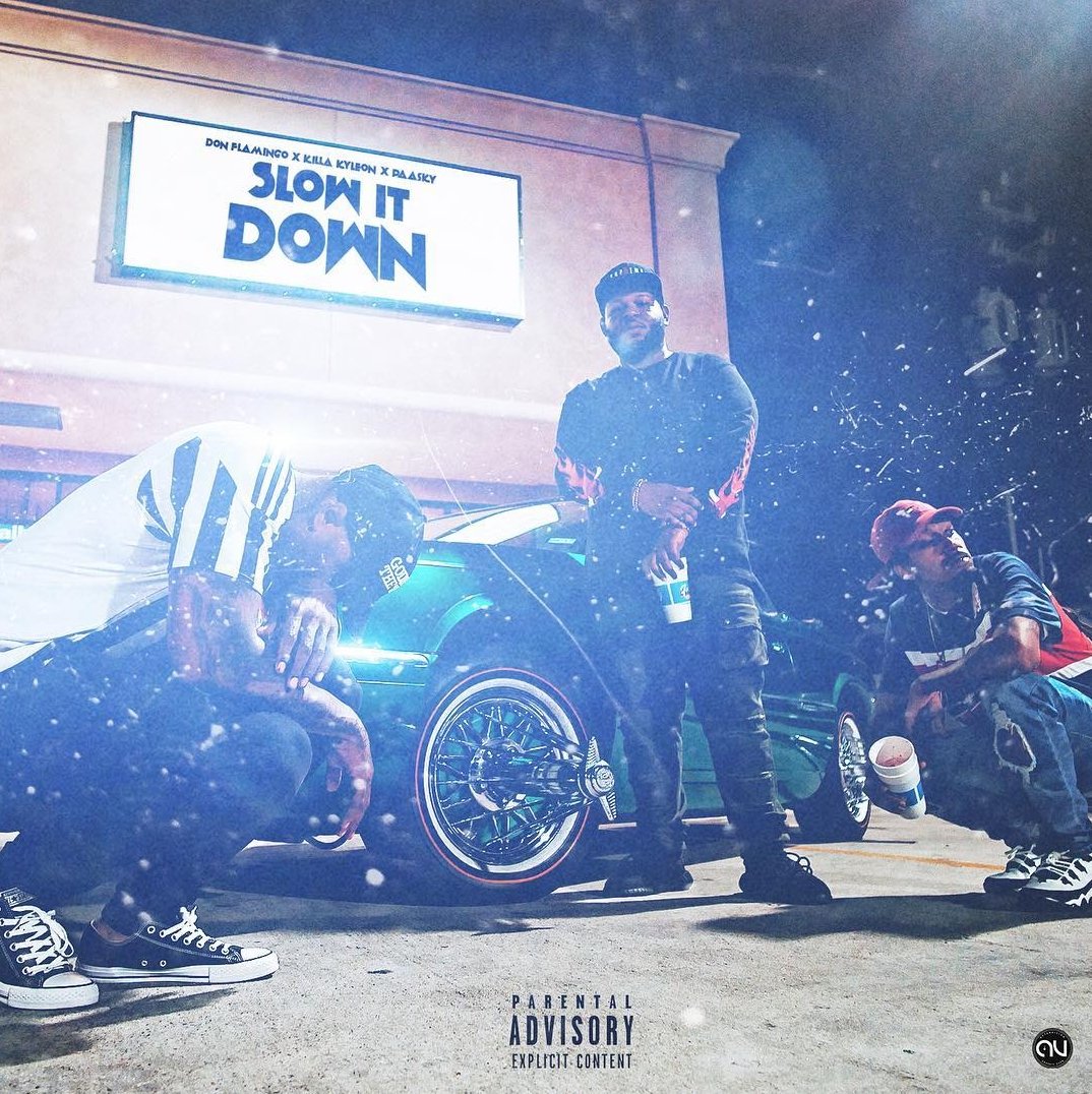 CO_ATMBeatz's tweet photo. @Flamingo_XOXO X @KILLAKYLEON X @Paasky Official Video and Single "Slow It Down" 5•18 via @EMPIRE #EGMGLifeStyle #TeamRunIt #PayHomage https://t.co/IHIQLqLjag