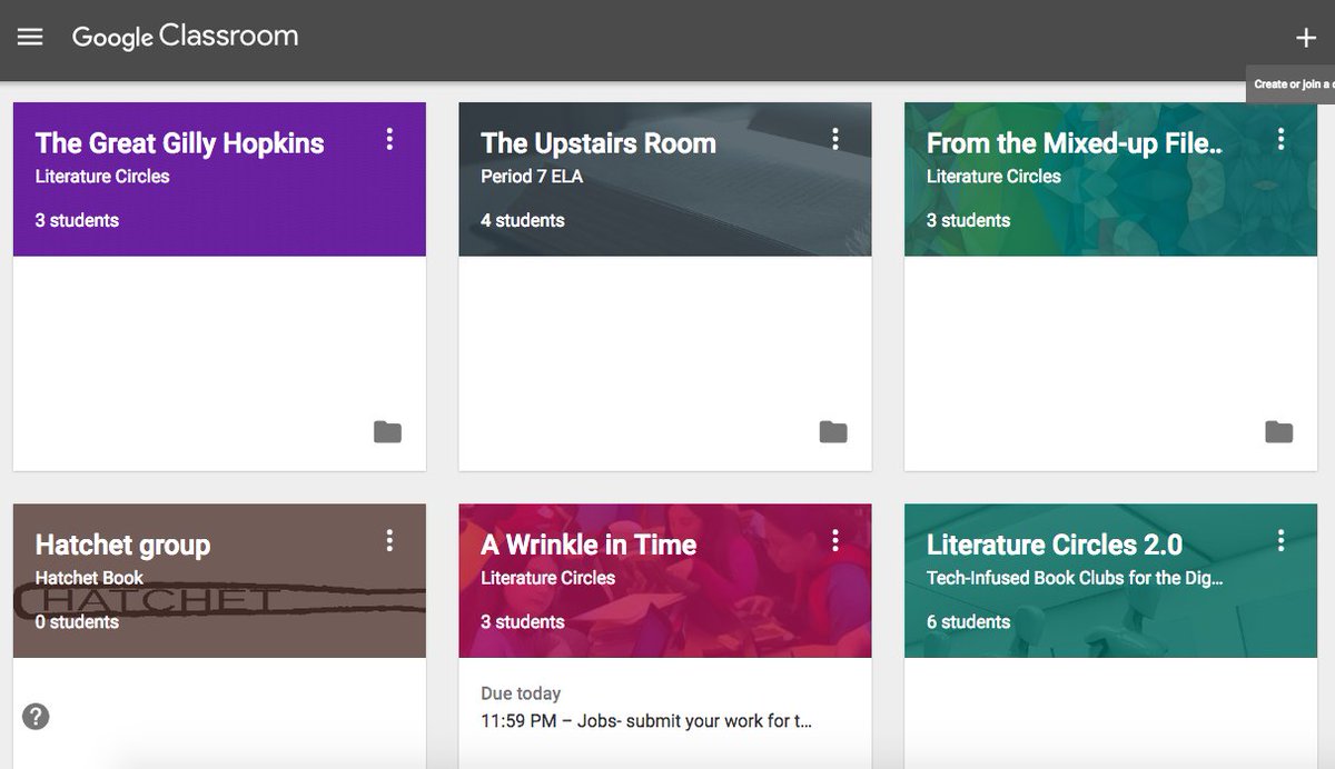 LeeAraoz's tweet photo. Student-Created Google Classroom Classes for Literature Circles
#ILAchat
https://t.co/8VofalzqXr⦠https://t.co/tnvHjEOSHH