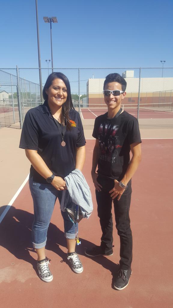 1st, 2nd and 3rd place winners for El Dorado Student/ Teacher Tennis Mixed Doubles.  #AztecEmpire #TeamSISD