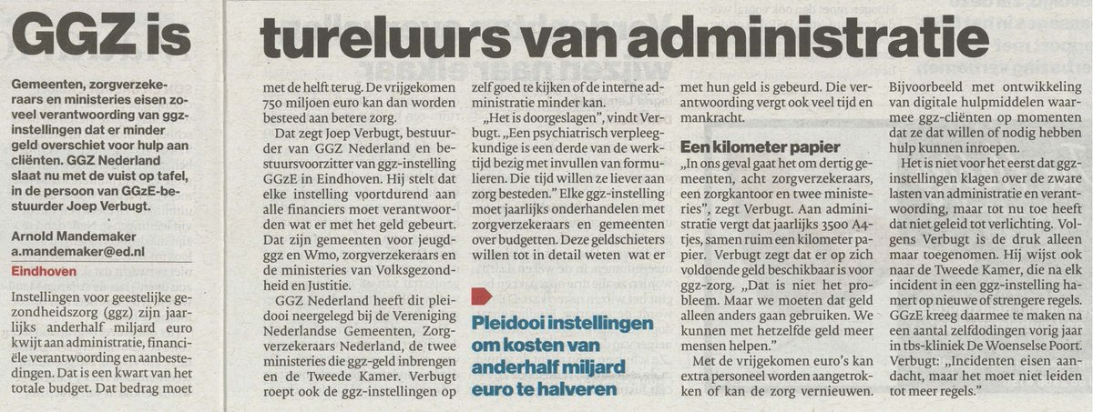 GGzE in de media: GGZ is tureluurs van administratie
