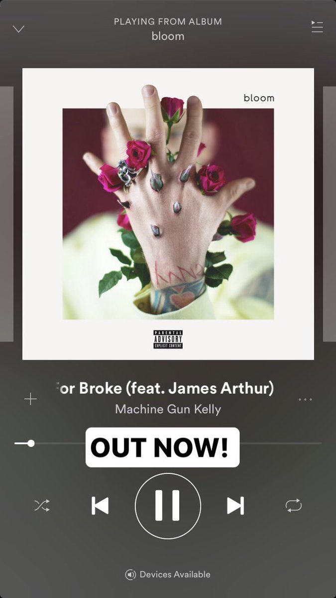 Sianface's tweet photo. OUT NOW! GO GET IT! 💪🏽 @machinegunkelly and @JamesArthur23 💜 Soooo good! 🙌🏽 https://t.co/p8xk4Badzf