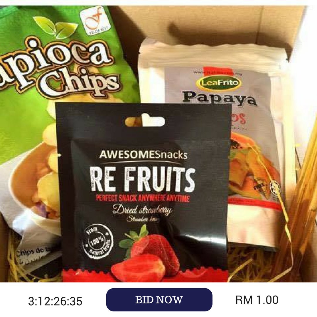 RECEIVE OR SEND HEALTHY SNACKS BOX AT THE PRICE THAT YOU WANT! Starting from RM 1
Join the fun, BID,BUY&amp;SAVE. Click snackysneaky.com