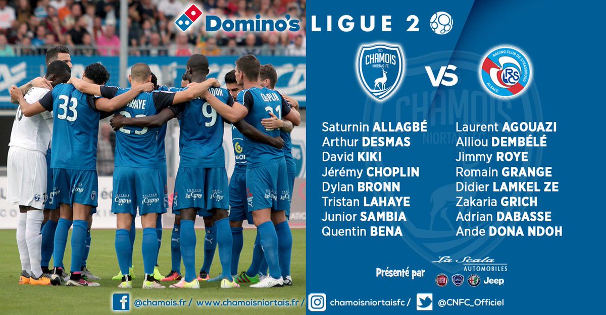 ChamoisStFlo's tweet image. [#DominosLigue2] Game day !

⚽️ #TeamChamois 🆚 #Strasbourg
🗓 37ème journée
⏰ 20h30
🏟 Stade René-Gaillard
📺 BeInSports 2
📱 #CNFCRCSA

🔵⚪️