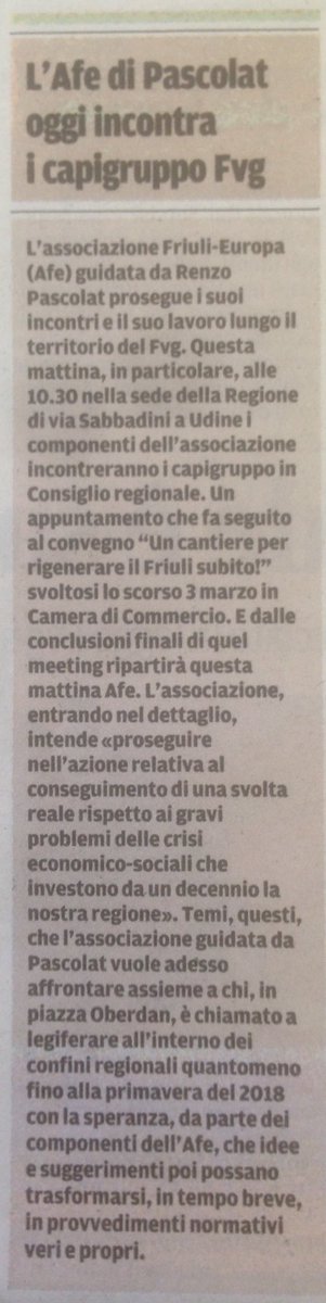 Questa mattina, ore 10.30, nella sede della Regione #FVG a #Udine!