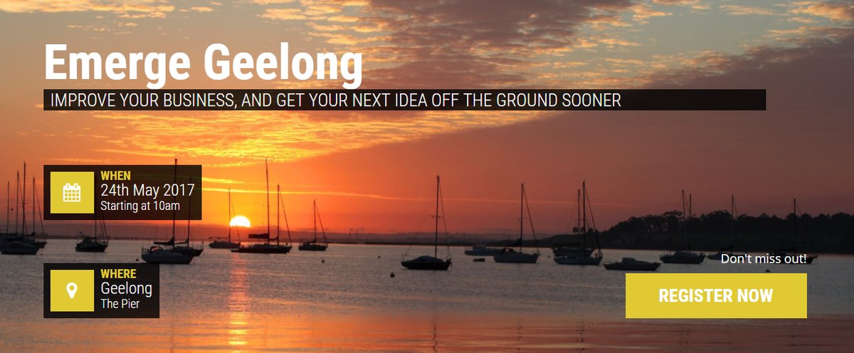TechGeelong's tweet image. Improve your business, learn shortcuts and tips. All at #EmergeGeelong Wed 24th May. see emergegeelong.org #startup #geelong